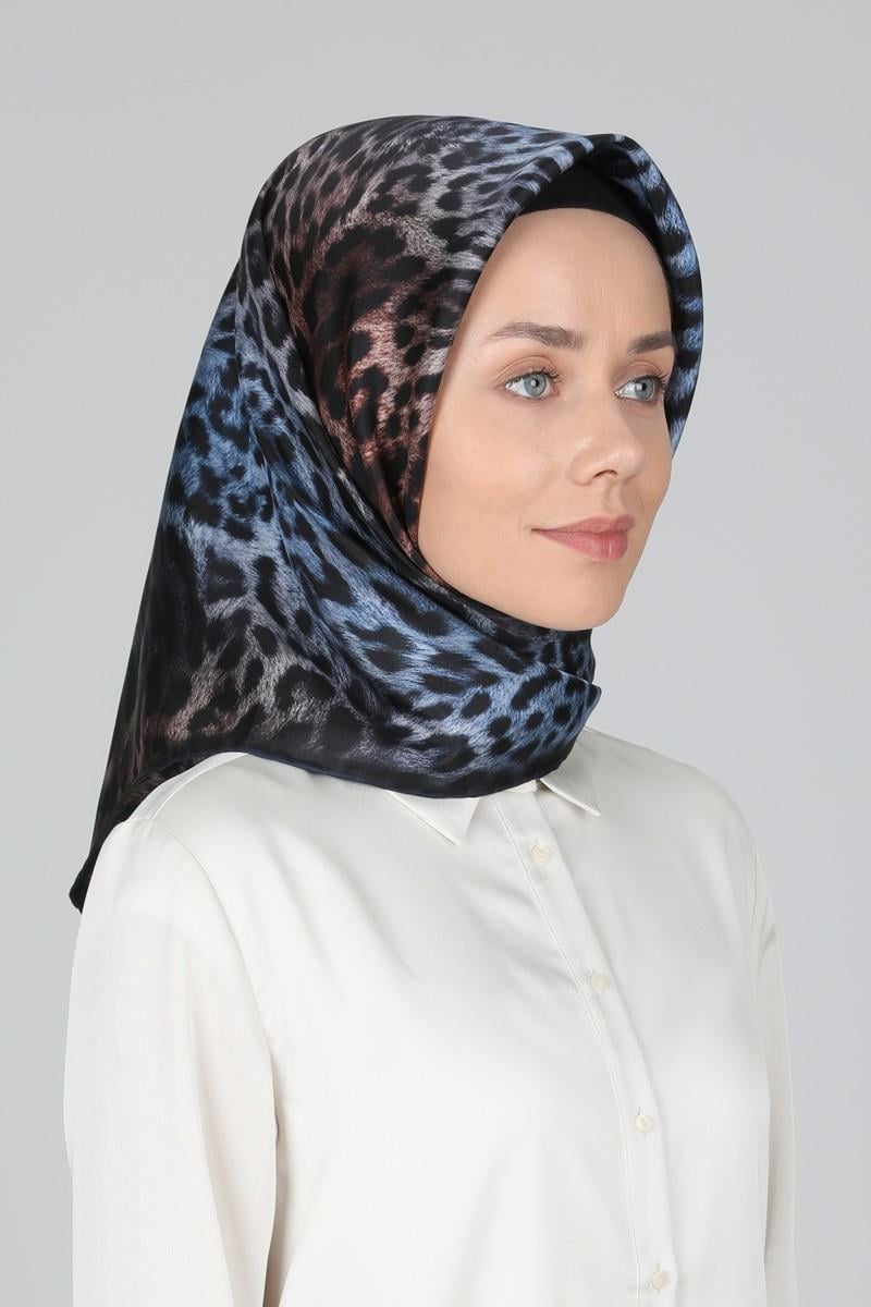 Levidor Mavi Twill İpek Eşarp