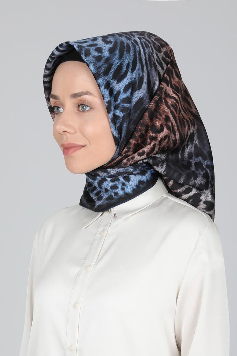 Levidor Mavi Twill İpek Eşarp