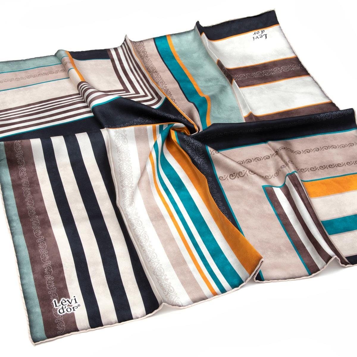 Levidor Mavi Twill Saf İpek Eşarp