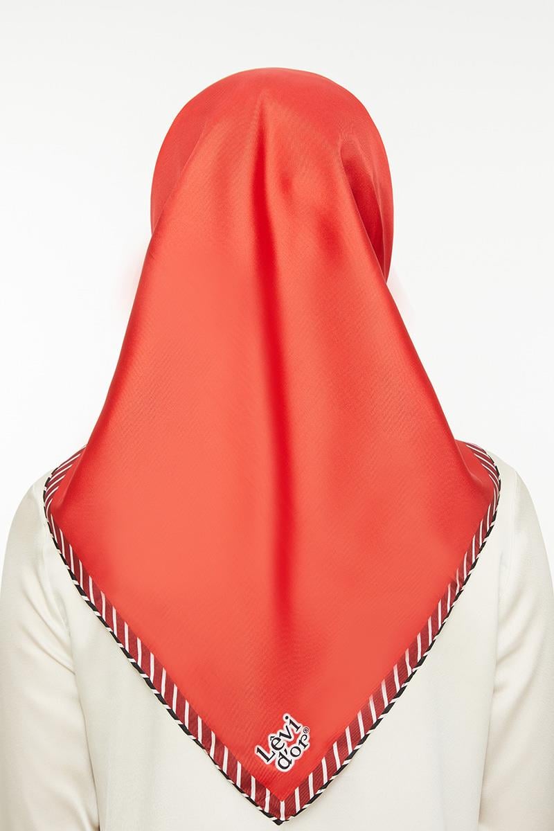 Levidor Mercan Twill Saf İpek Eşarp
