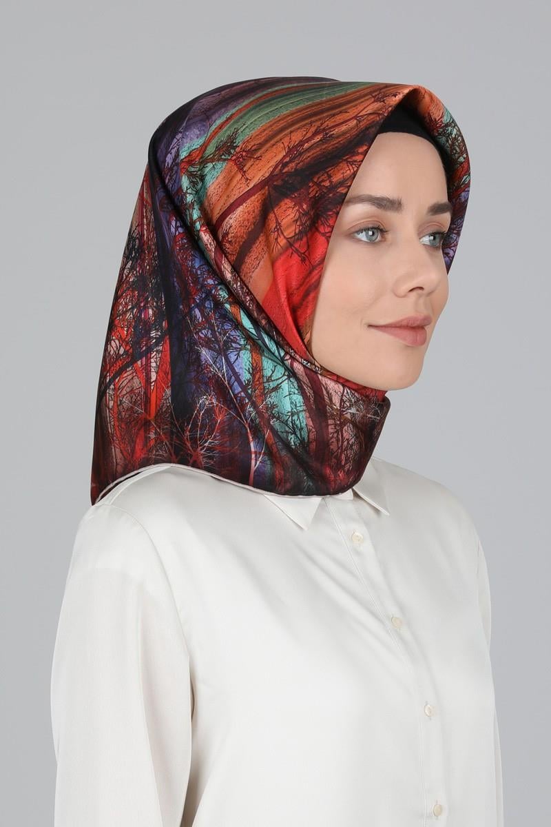 Levidor Mor Twill Saf İpek Eşarp