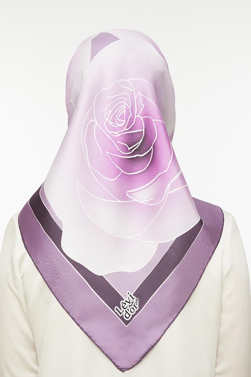 Levidor Mor Twill Saf İpek Eşarp