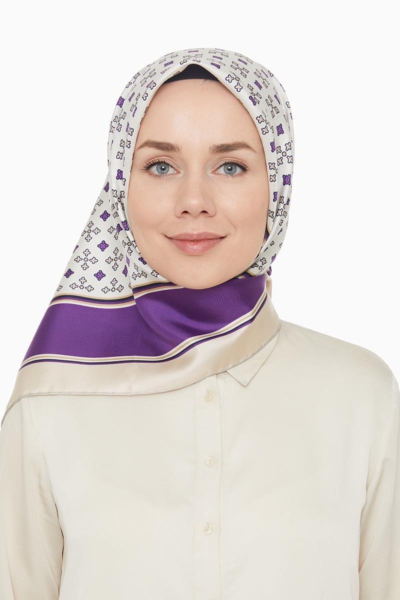 Levidor Mor Twill Saf İpek Eşarp