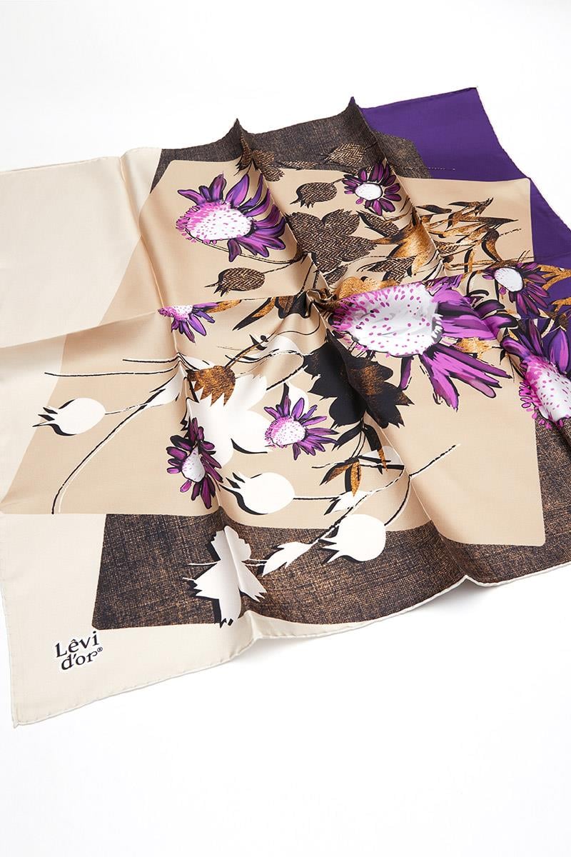 Levidor Mor Twill Saf İpek Eşarp