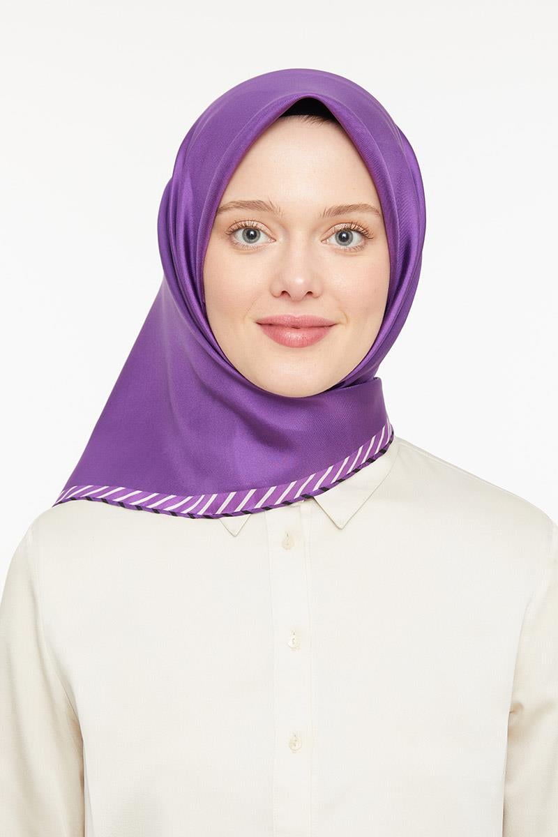 Levidor Mor Twill Saf İpek Eşarp