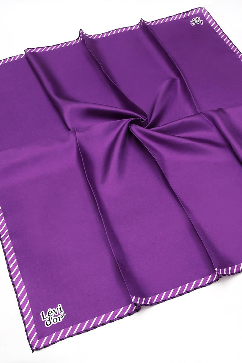Levidor Mor Twill Saf İpek Eşarp