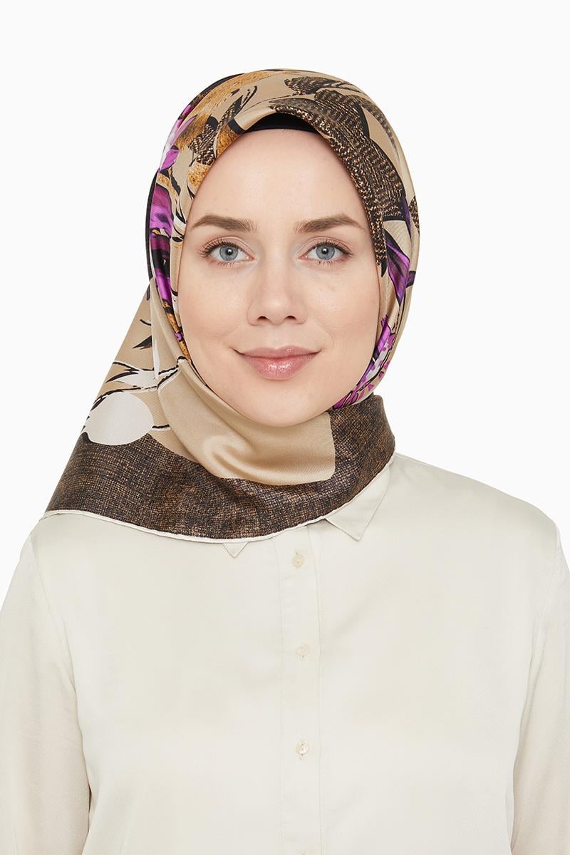 Levidor Mor Twill Saf İpek Eşarp