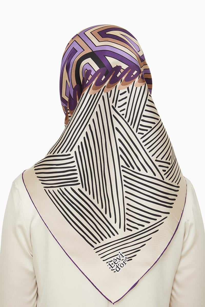 Levidor Mor Twill Saf İpek Eşarp