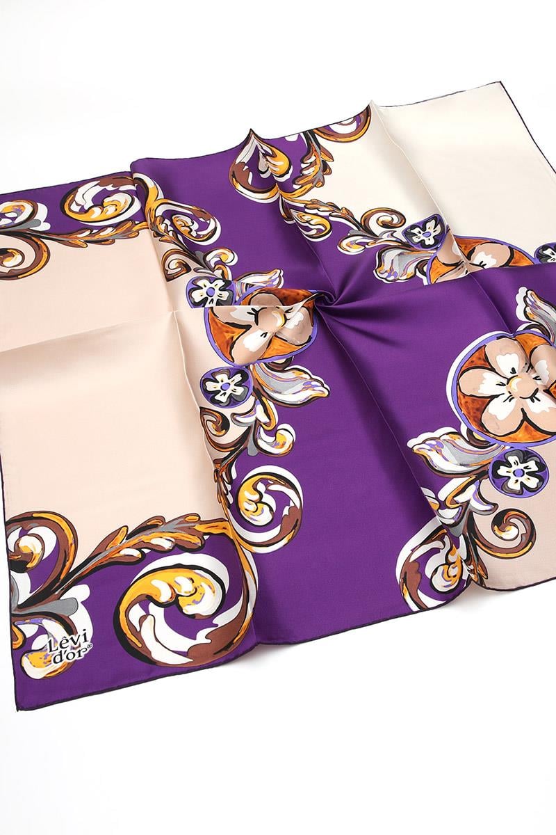 Levidor Mor Twill Saf İpek Eşarp