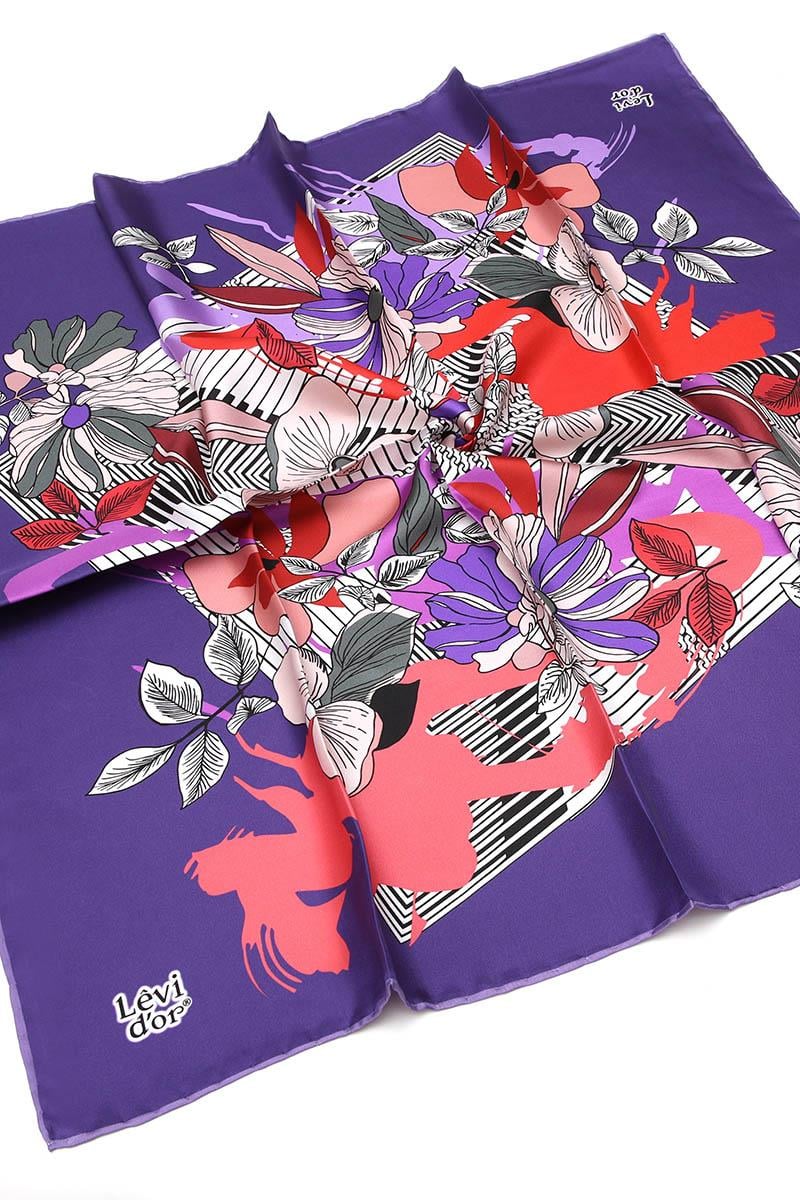 Levidor Mor Twill Saf İpek Eşarp