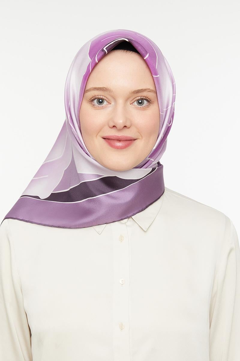 Levidor Mor Twill Saf İpek Eşarp