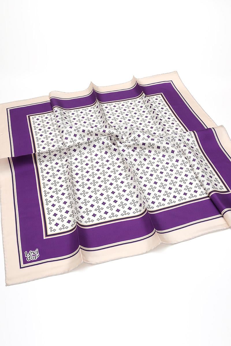 Levidor Mor Twill Saf İpek Eşarp