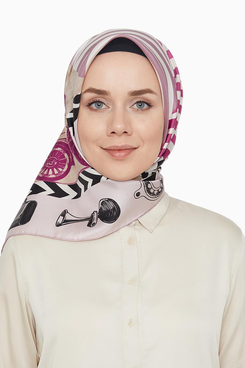 Levidor Mor Twill Saf İpek Eşarp