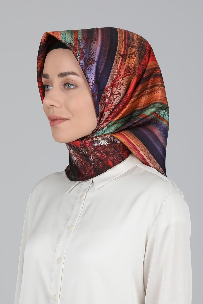 Levidor Mor Twill Saf İpek Eşarp