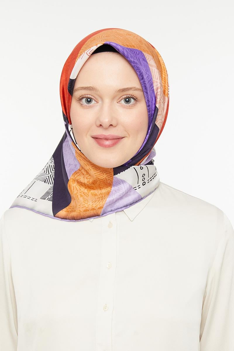 Levidor Mor Twill Saf İpek Eşarp