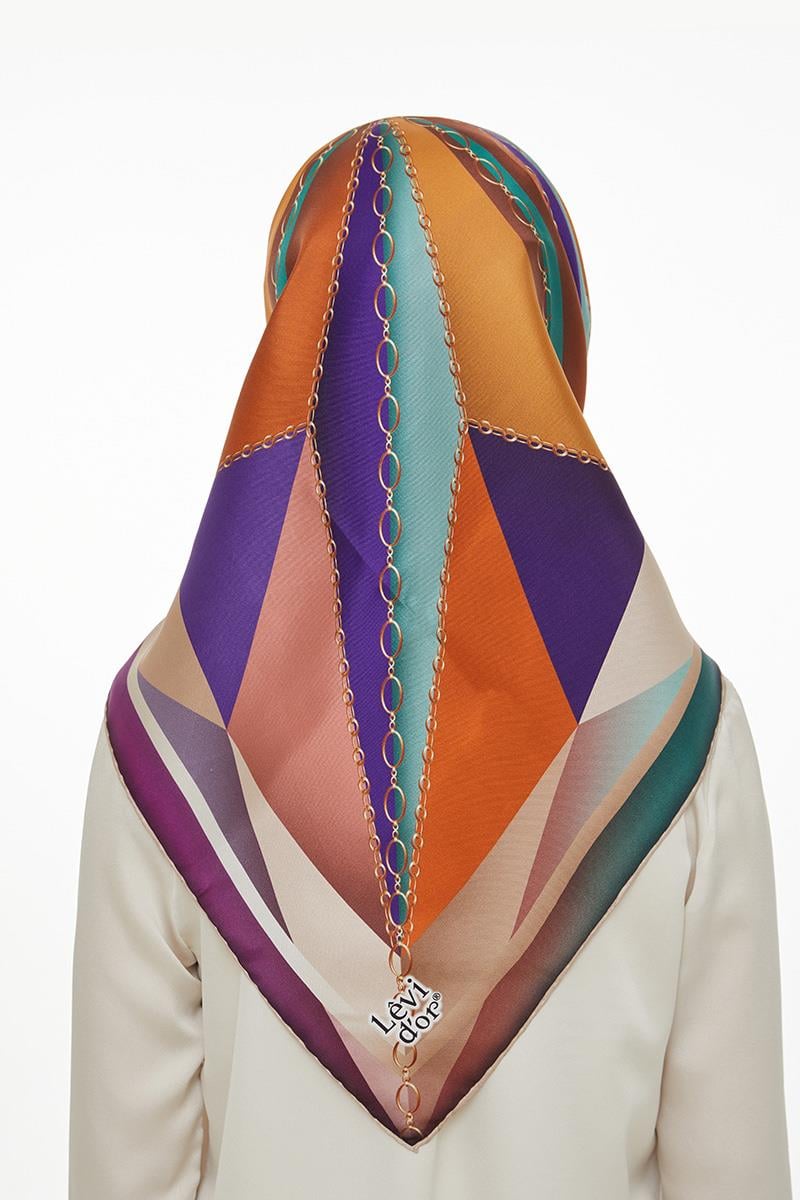 Levidor Mor Twill Saf İpek Eşarp
