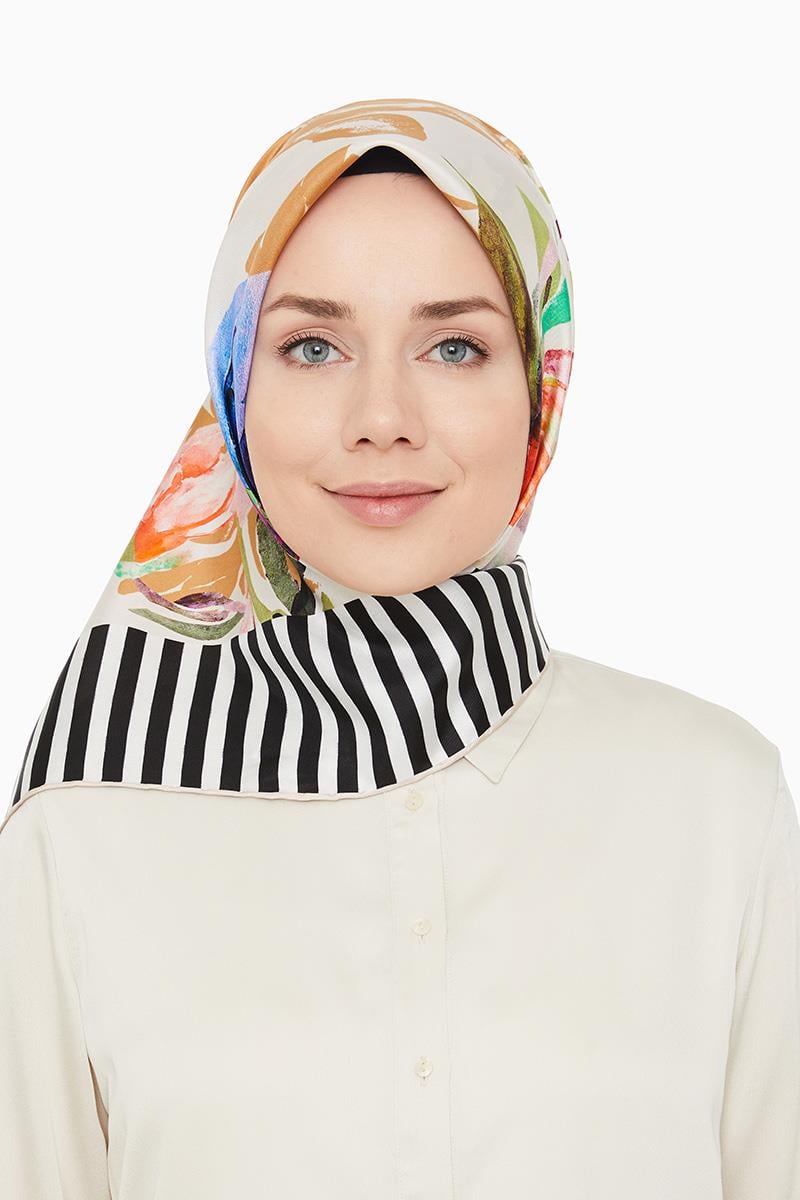 Levidor Mor Twill Saf İpek Eşarp