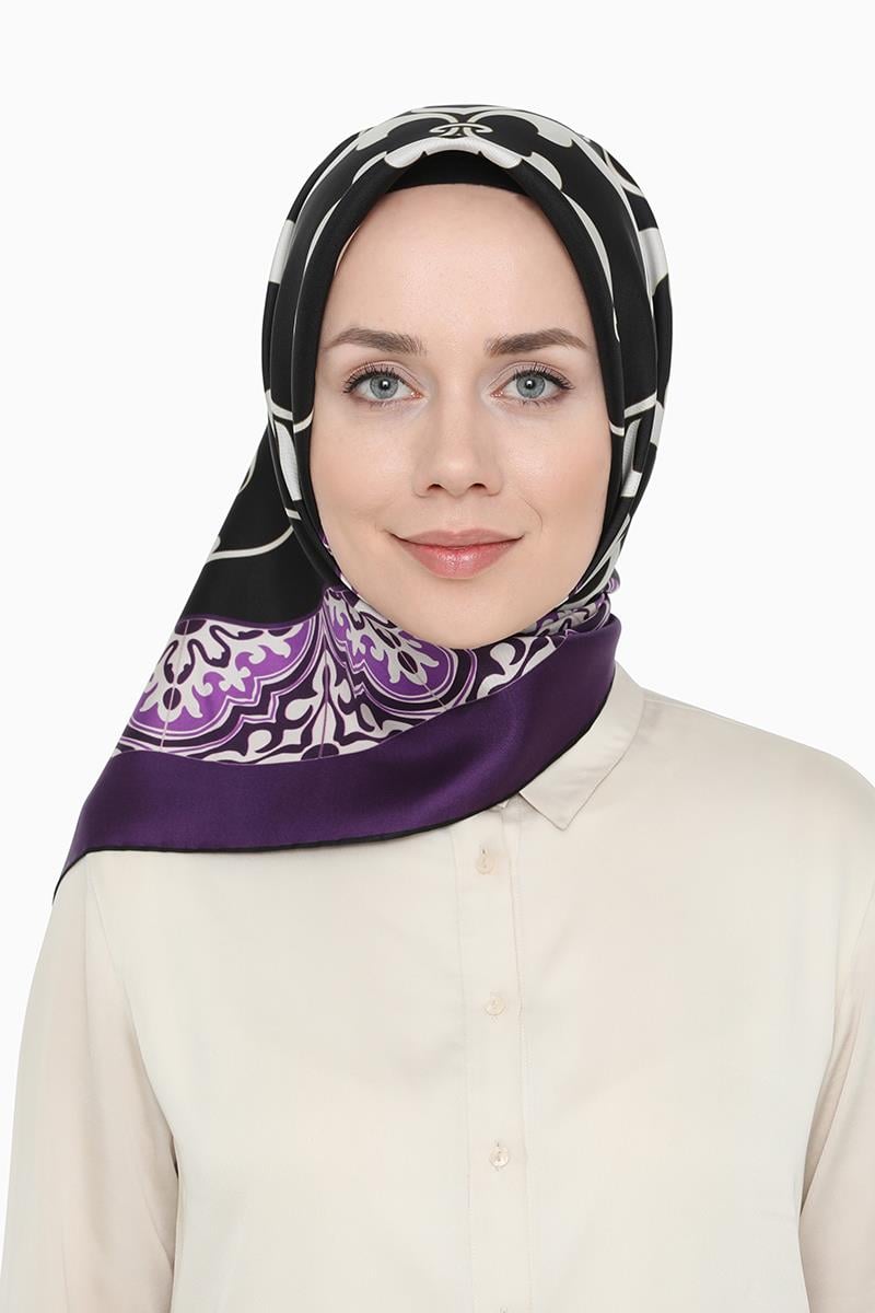 Levidor Mor Twill Saf İpek Eşarp