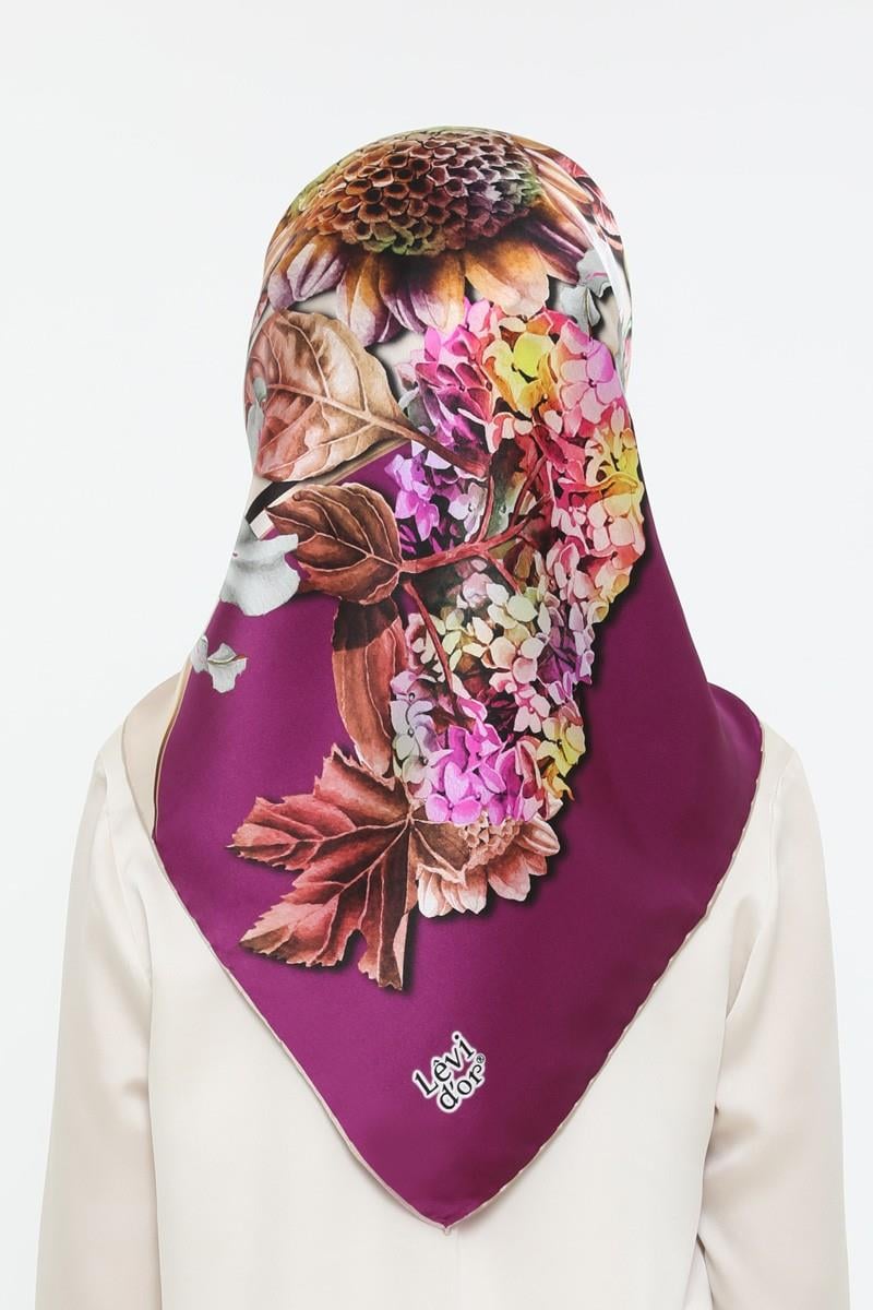 Levidor Mürdüm Twill Saf İpek Eşarp