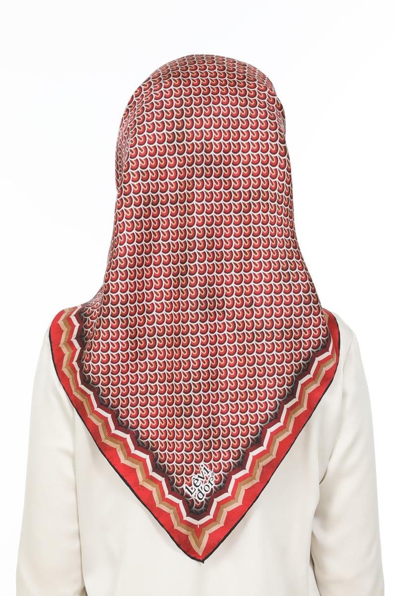 Levidor Nar Çiçeği Twill Saf İpek Eşarp