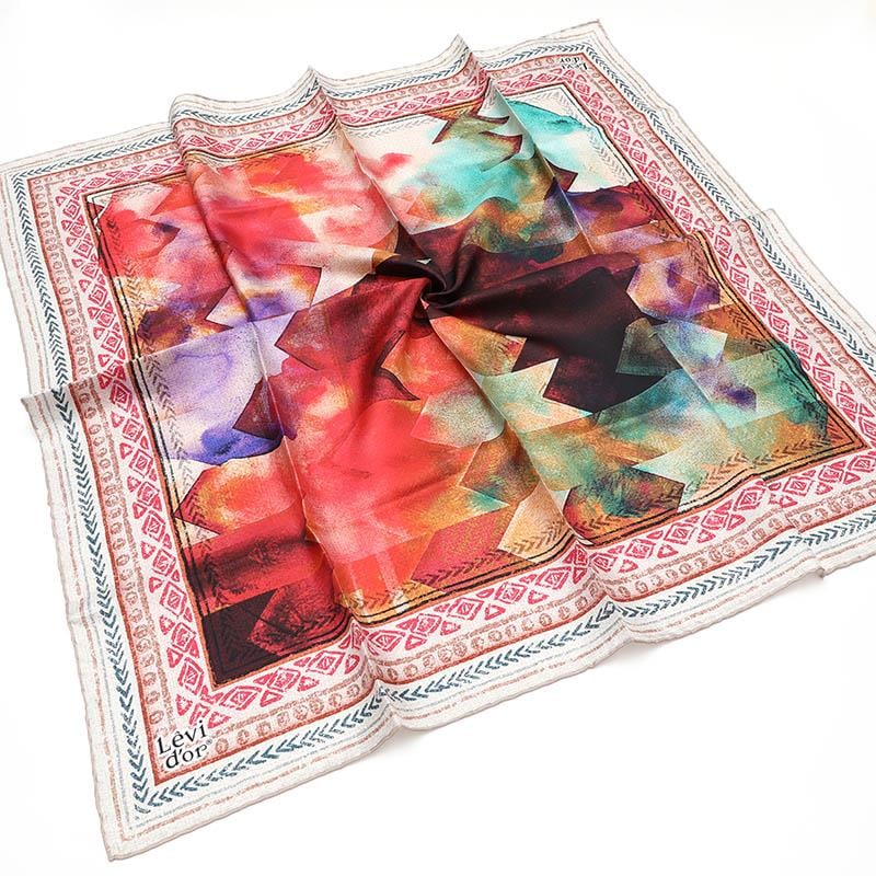 Levidor Nar Çiçeği Twill Saf İpek Eşarp
