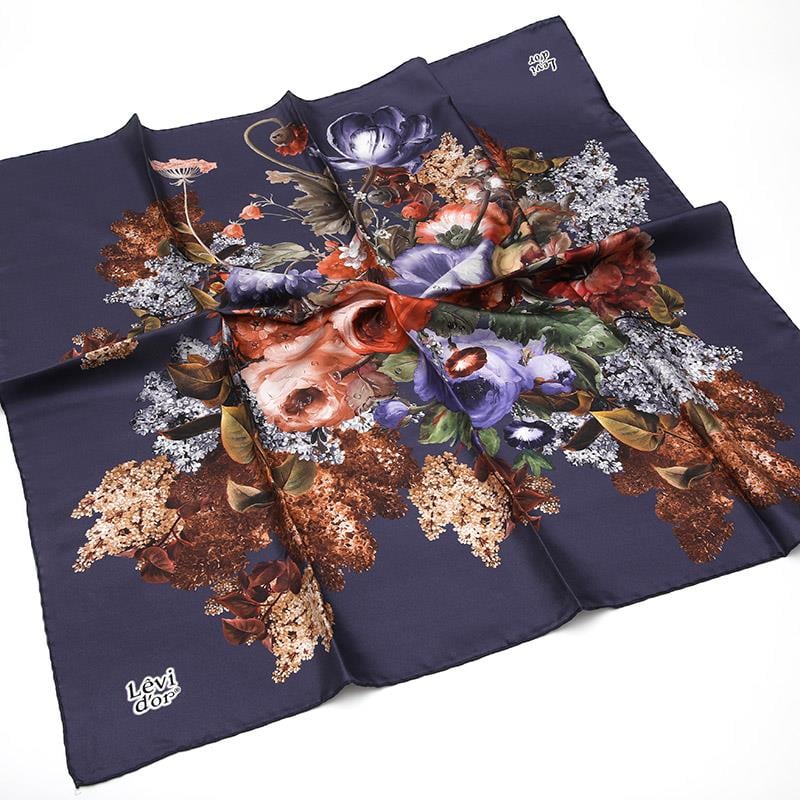 Levidor Patlıcan Moru Twill Saf İpek Eşarp