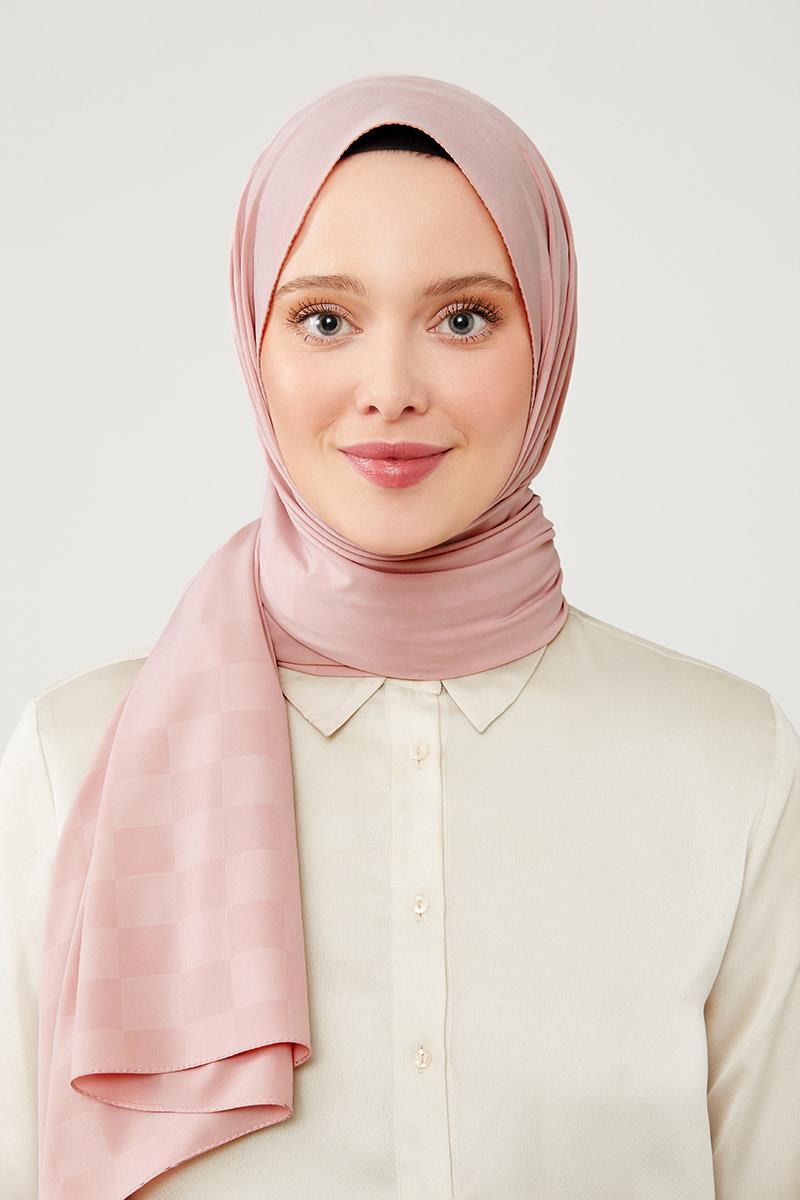 Levidor Pembe Dama Desen Jakarlı Elegance Şal