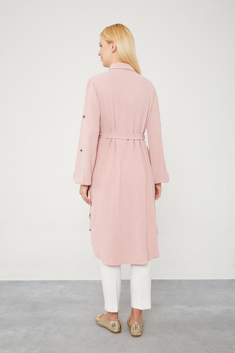 Levidor Pembe Kolları Taşlı Tunik