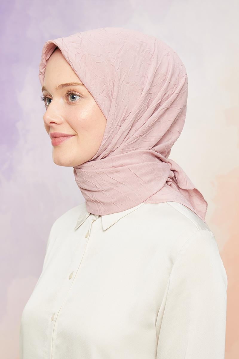 Levidor Pembe Kraş Şifon Eşarp