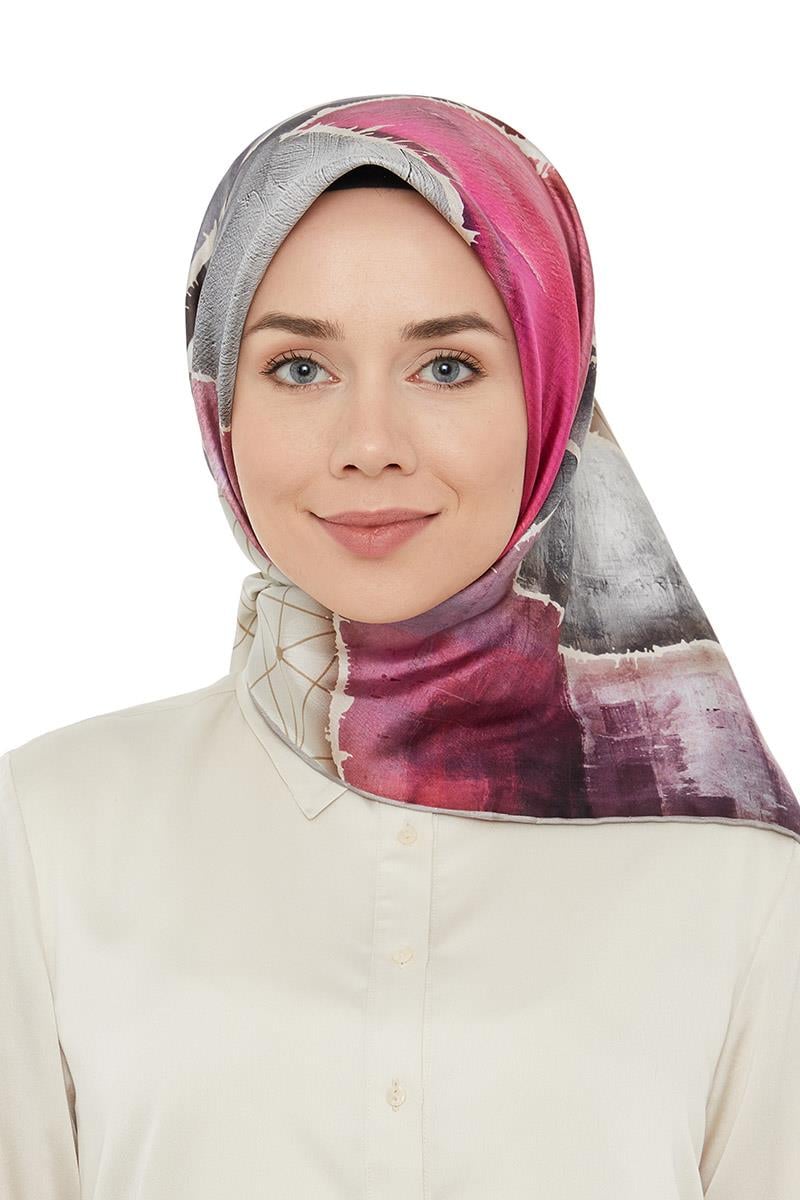 Levidor Pembe Twill Saf İpek Eşarp