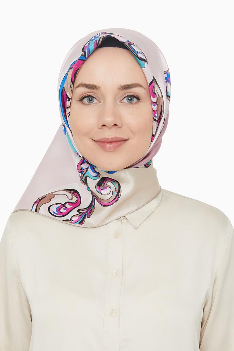 Levidor Pembe Twill Saf İpek Eşarp