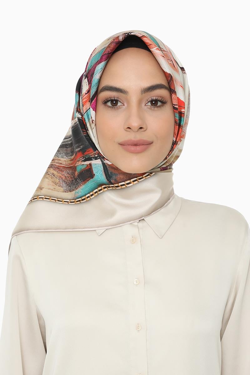 Levidor Pudra Twill Saf İpek Eşarp