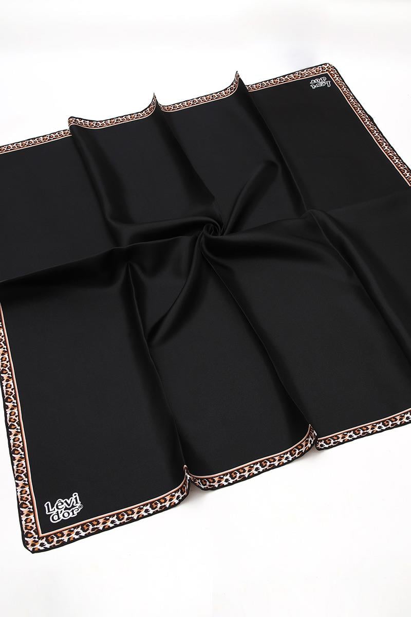 Levidor Siyah Twill Saf İpek Eşarp