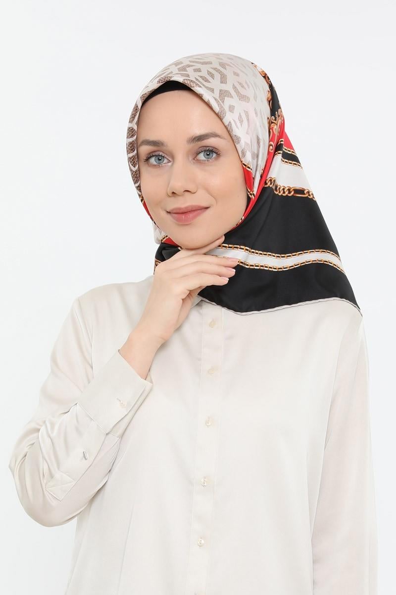 Levidor Siyah Twill Saf İpek Eşarp