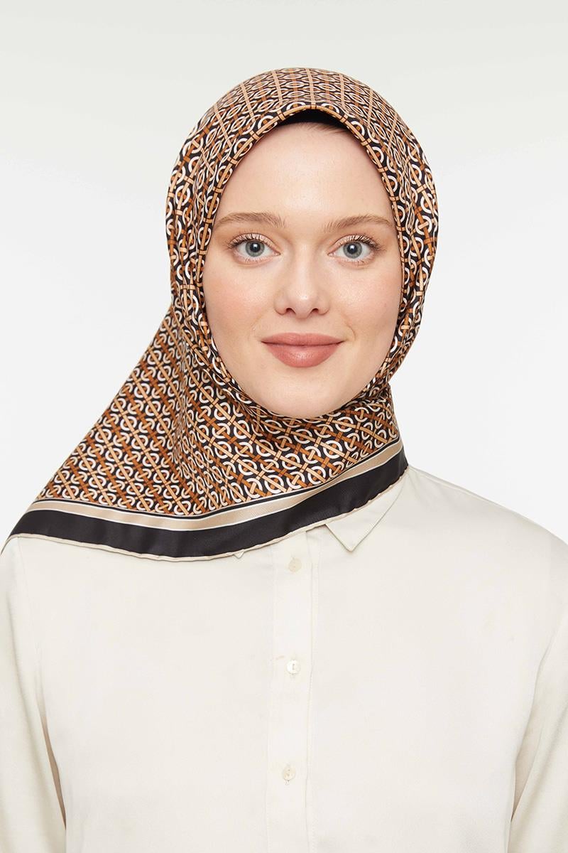 Levidor Siyah Twill Saf İpek Eşarp