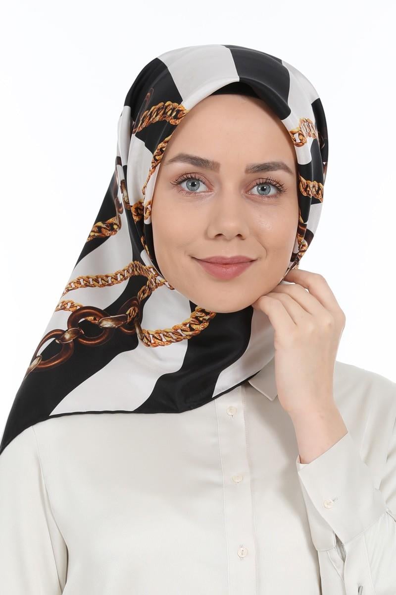 Levidor Siyah Twill Saf İpek Eşarp