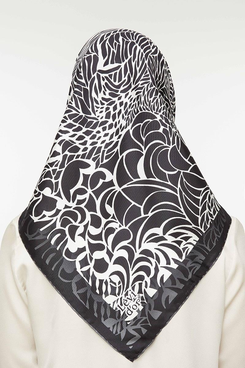 Levidor Siyah Twill Saf İpek Eşarp