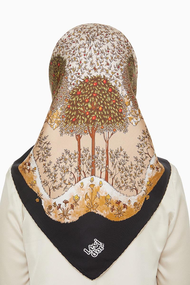 Levidor Siyah Twill Saf İpek Eşarp