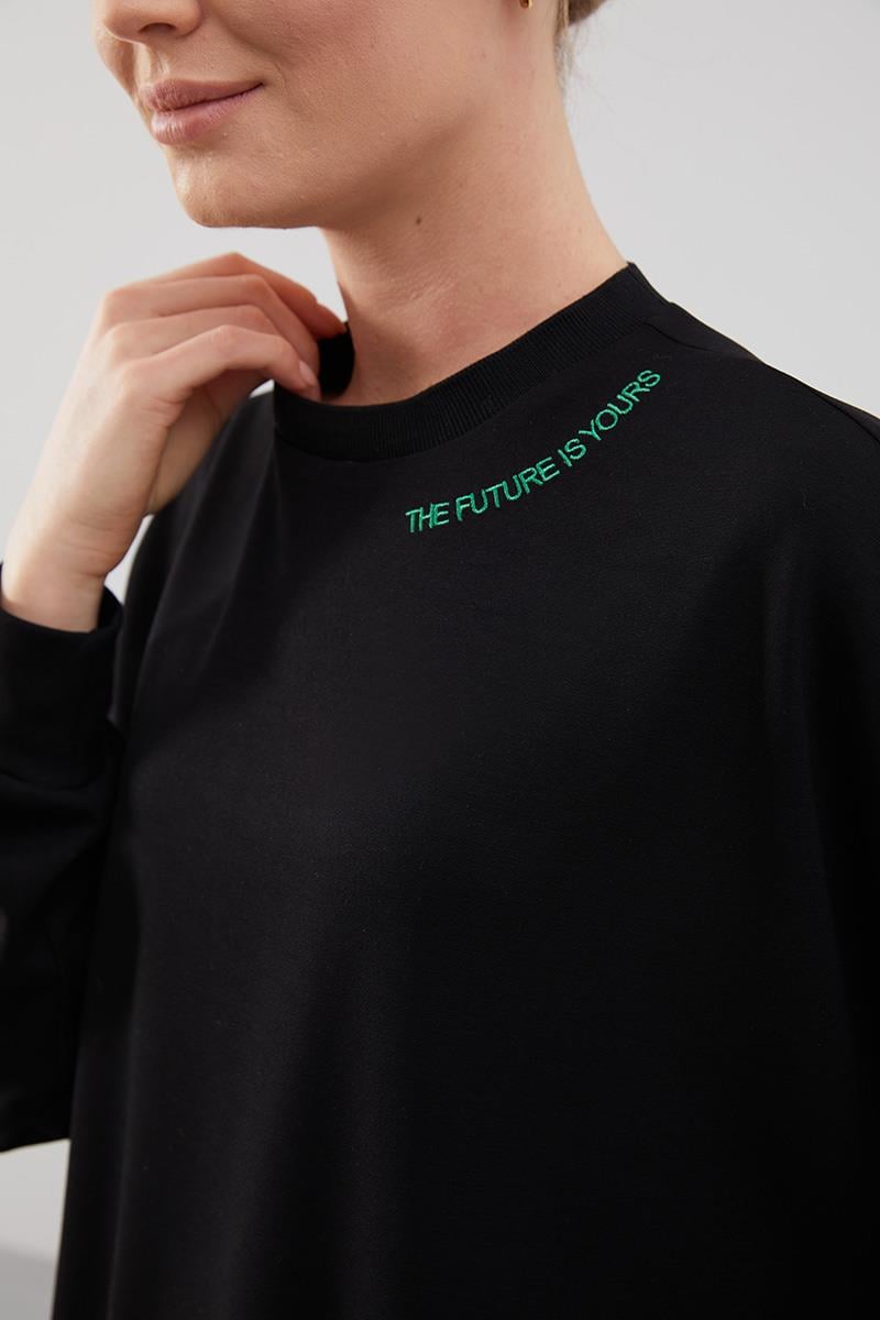 Levidor Studio Siyah Baskılı Basic Spor Sweat