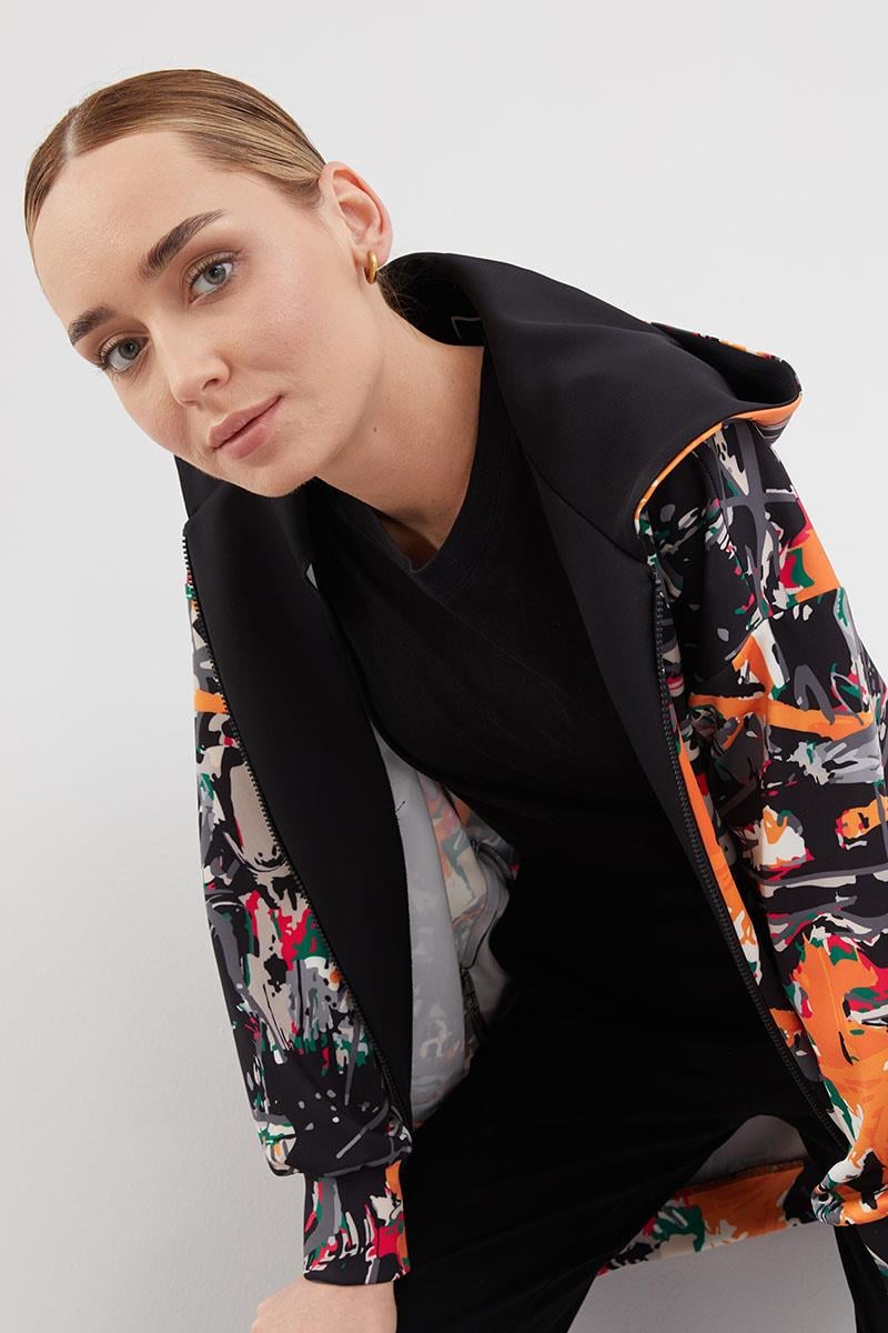 Levidor Studio Siyah Baskılı Oversize Kap