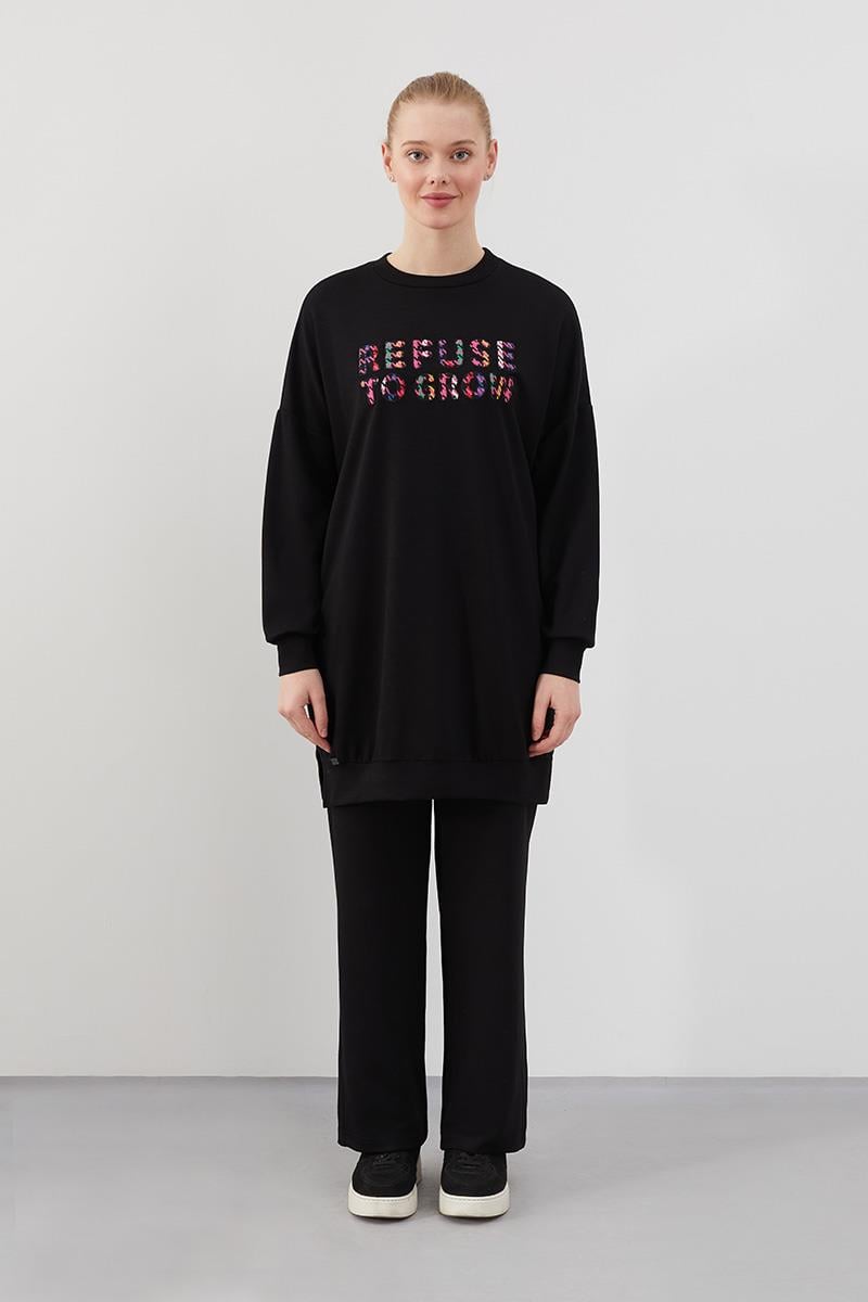 Levidor Studio Siyah Baskılı Sweat
