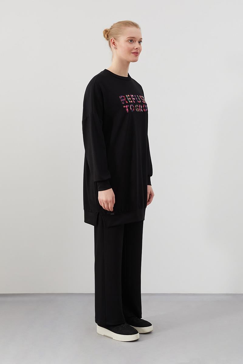 Levidor Studio Siyah Baskılı Sweat