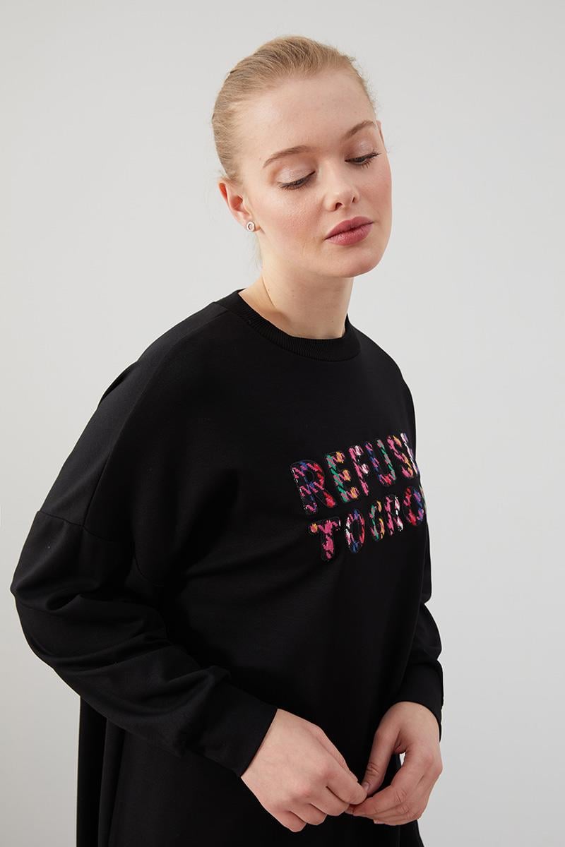 Levidor Studio Siyah Baskılı Sweat