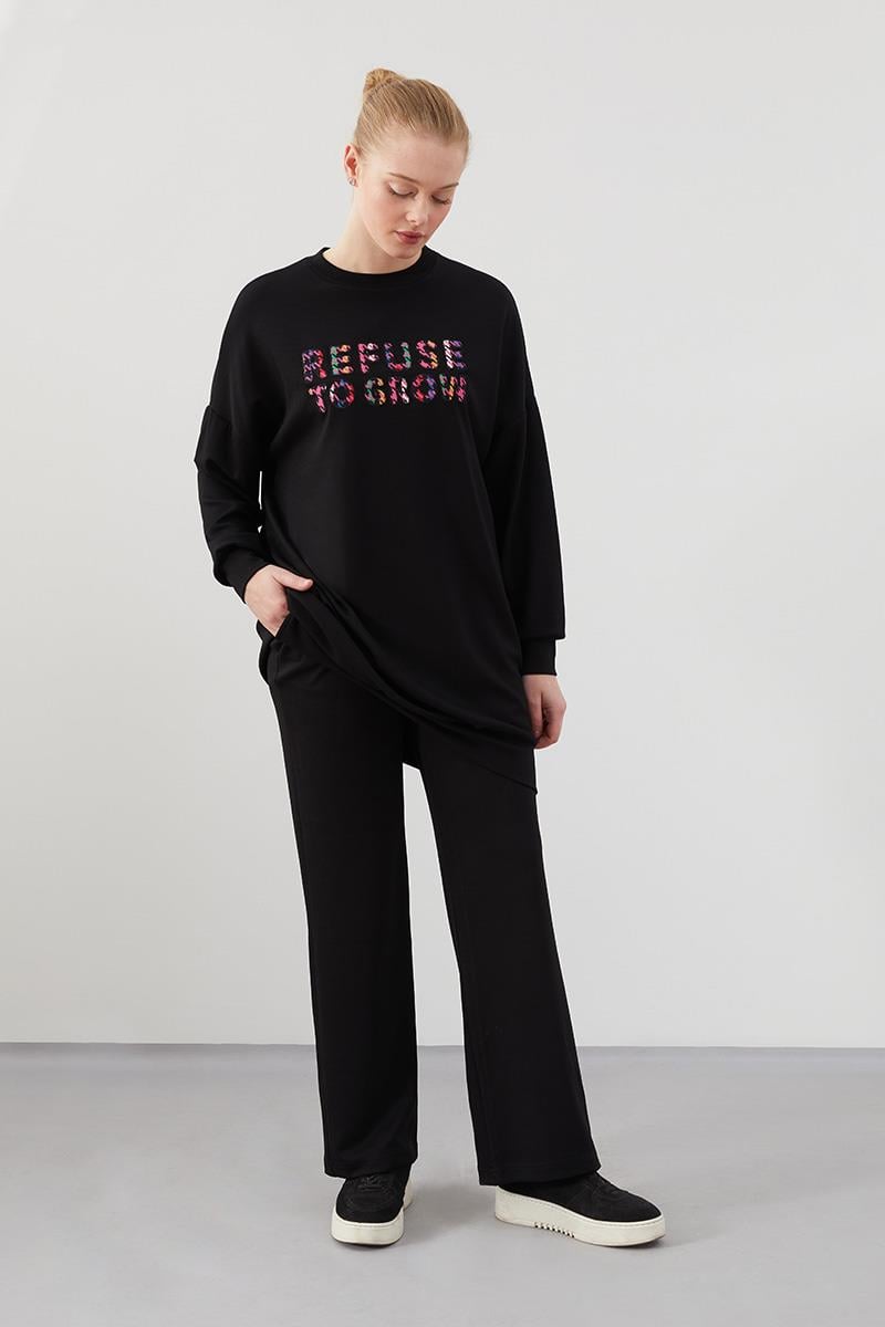 Levidor Studio Siyah Baskılı Sweat