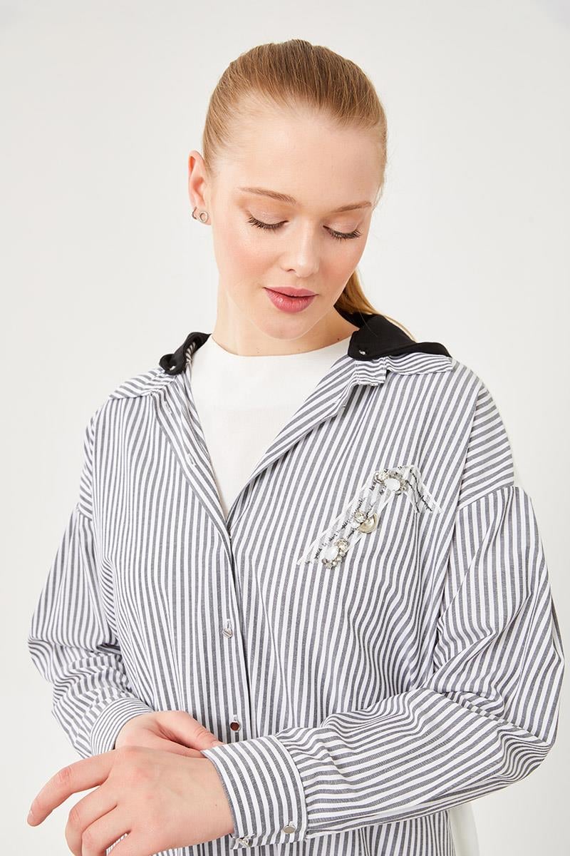 Levidor Studio Siyah Kapüşonlu Poplin Kumaş Karışımlı Spor Takım