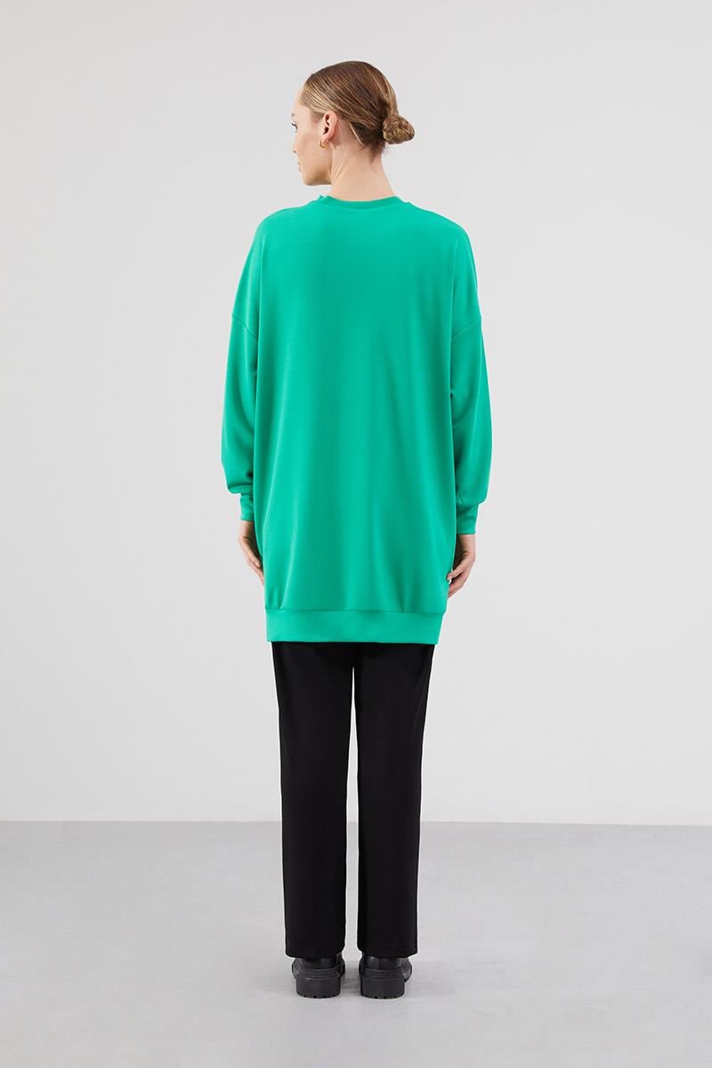 Levidor Studio Zümrüt Baskılı Basic Spor Sweat