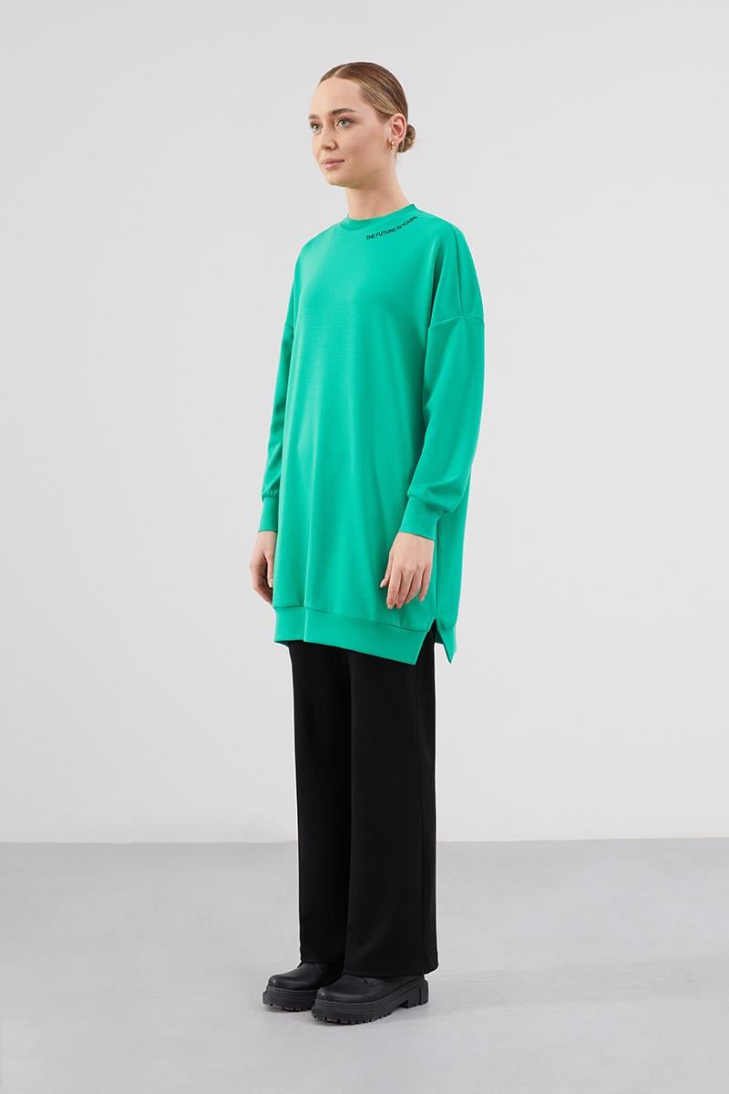 Levidor Studio Zümrüt Baskılı Basic Spor Sweat
