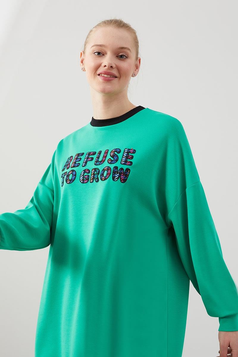 Levidor Studio Zümrüt Baskılı Sweat