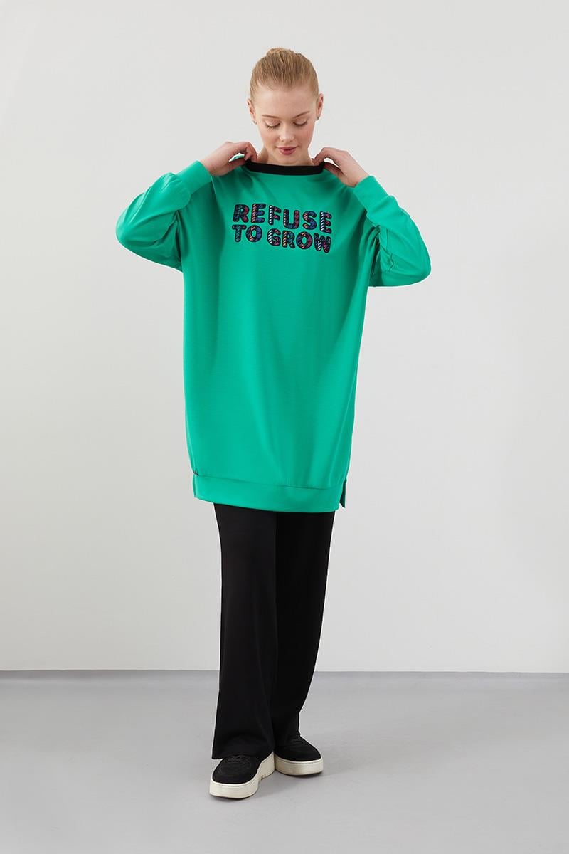 Levidor Studio Zümrüt Baskılı Sweat