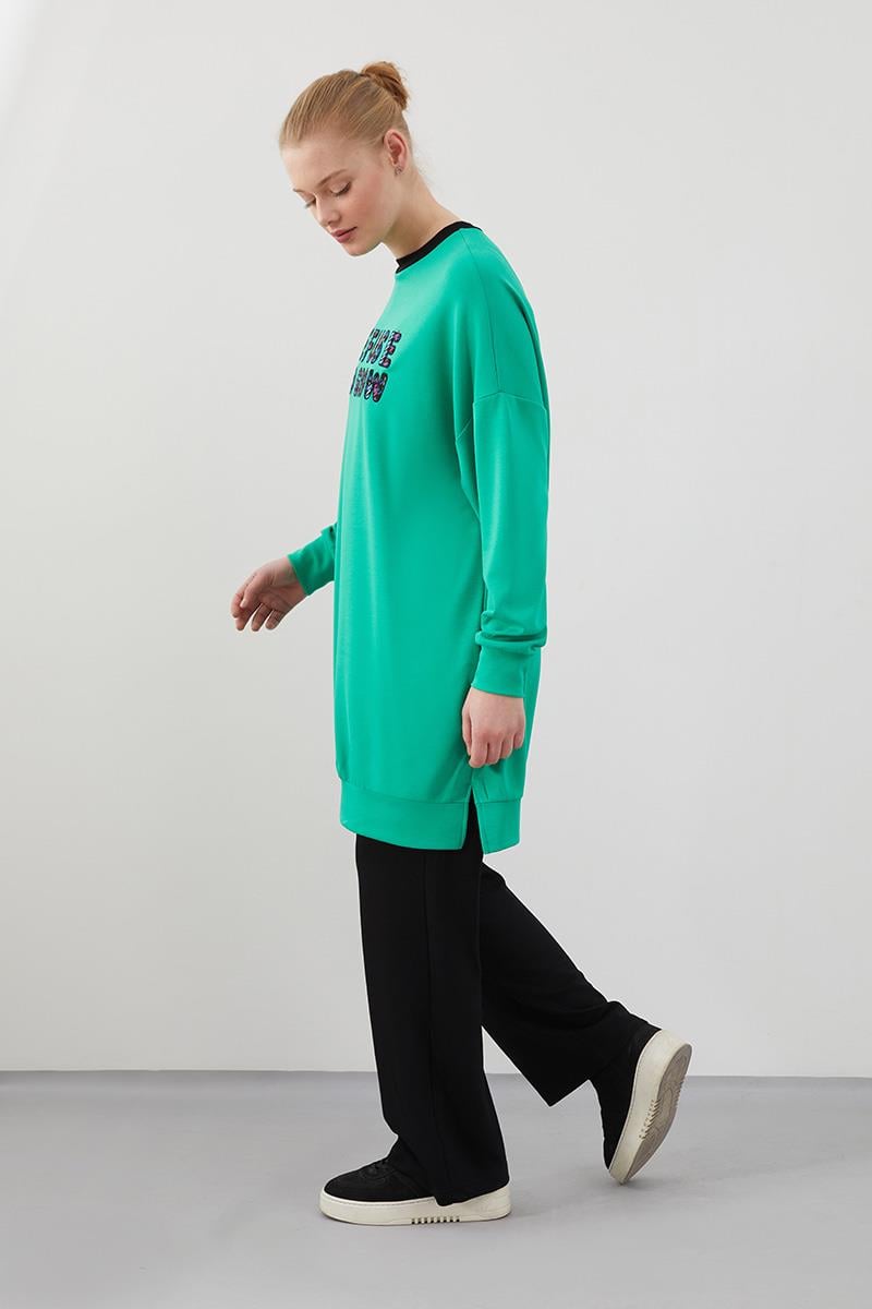 Levidor Studio Zümrüt Baskılı Sweat